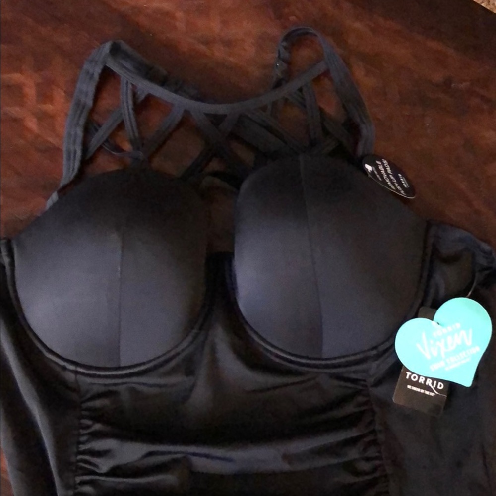 Swim suit with cris cross design on top